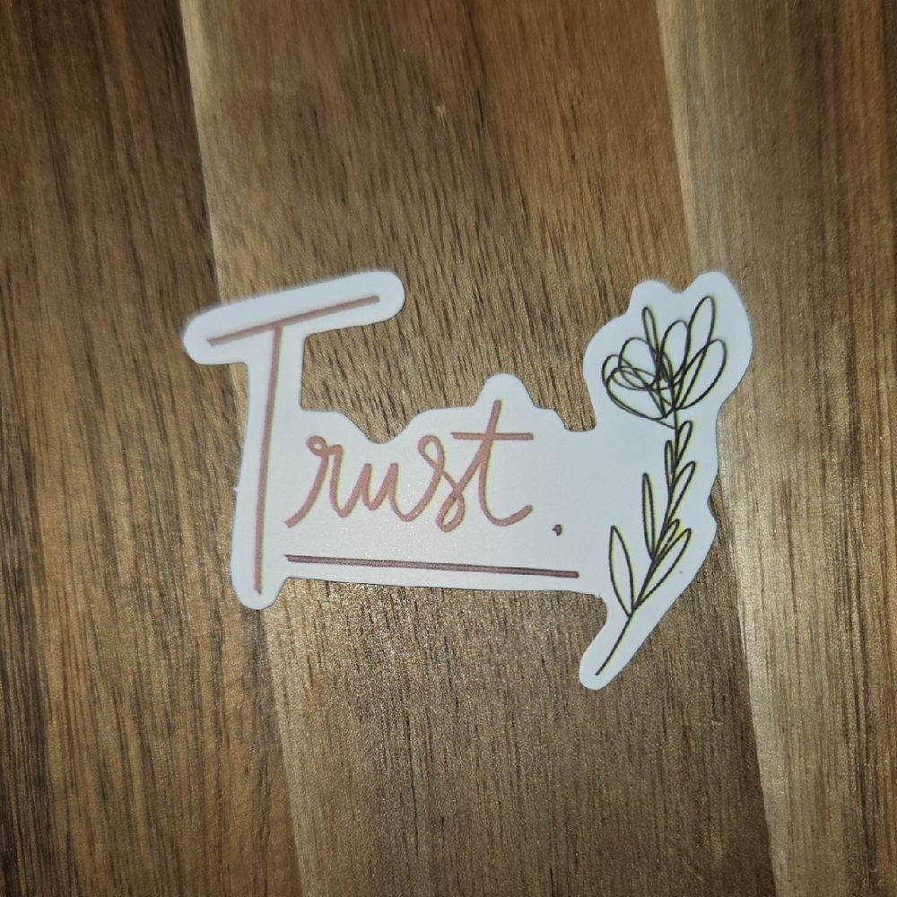 Trust Sticker with Floral Design